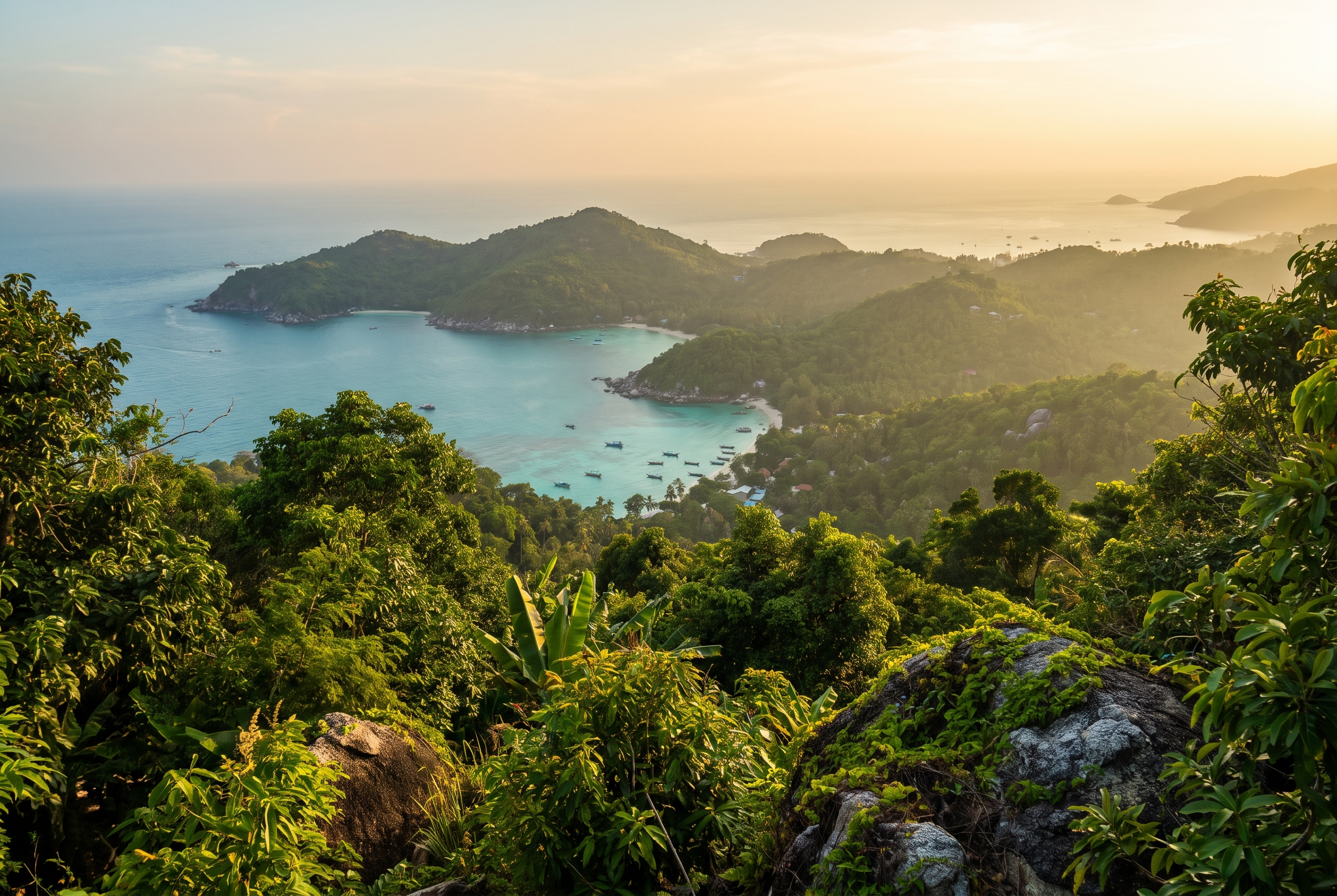 Koh Tao coastline from a viewpoint